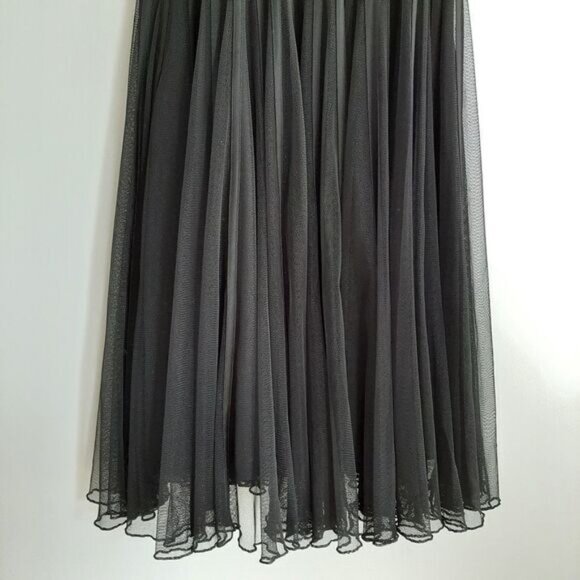 FRANK LYMAN Fit & Flare Midi Dress Black Mesh & Ribbon Sz 4 - Picture 6 of 16